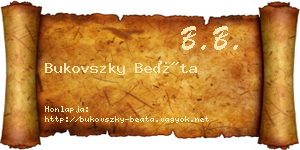 Bukovszky Beáta névjegykártya