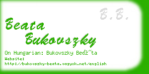 beata bukovszky business card